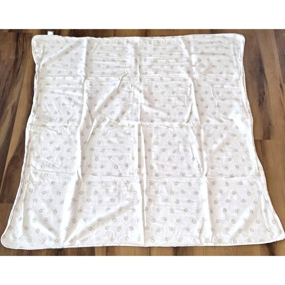 Old Navy 2007 White Cotton Flannel Lion Baby Blanket Swaddle Approx. 42"x37" - Picture 6 of 6
